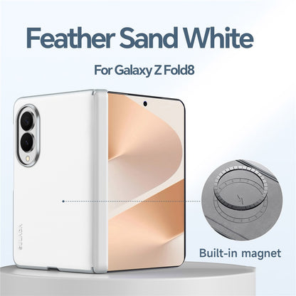Samsung Z Fold8 Sulada Leather Case, Skin Feel Leather Cover with Hinge Protection - White (No Front)