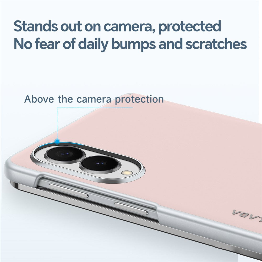 Samsung Z Fold8 Sulada Leather Case, Skin Feel Leather Cover with Hinge Protection - White (No Front)