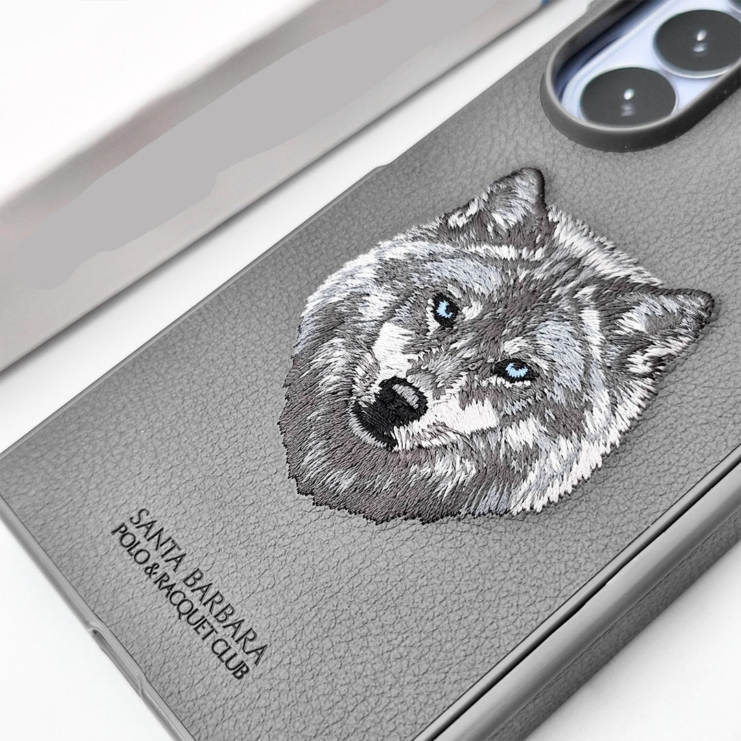 Samsung Z Fold8 Ultra Original Santa Barbara Polo Requite Club Leather Case Savana Series with Hinge Protection Cover - Wolf