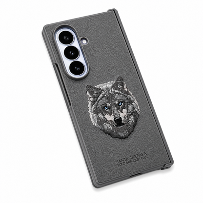 Samsung Z Fold8 Ultra Original Santa Barbara Polo Requite Club Leather Case Savana Series with Hinge Protection Cover - Wolf