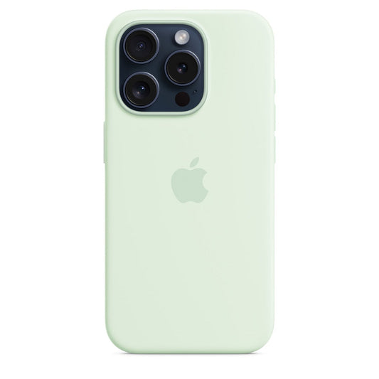 iPhone 15 Pro Original Silicone Case With Magsafe (IC Animation Working) - Soft Mint
