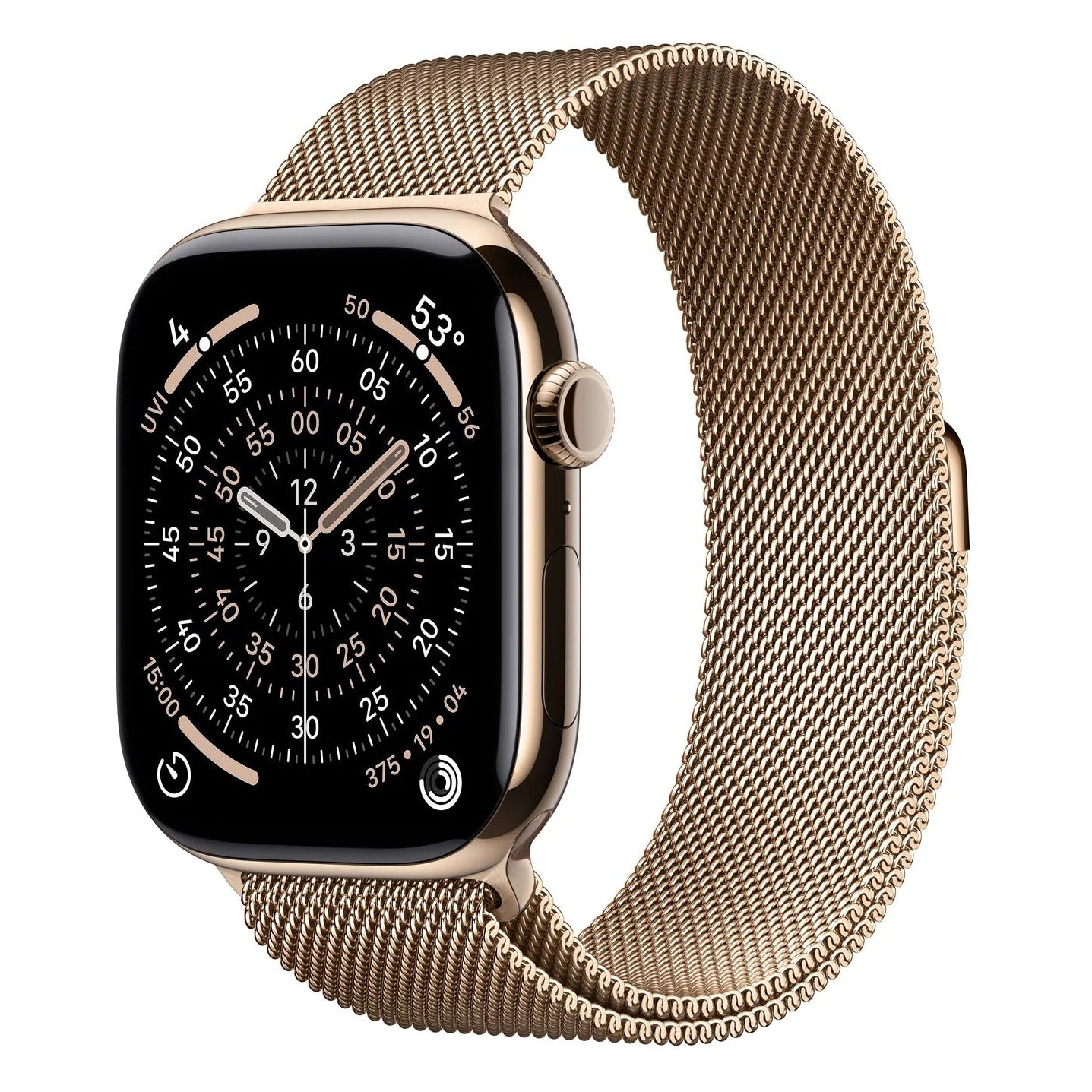 Stainless Steel Magnetic Absorption Strap Metal Mesh Quick Release Wristband for (42-44-45-46-49 MM) - Gold