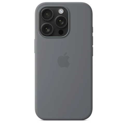 iPhone 16 Pro Max Silicon Magsafe Case with Camera Control Button & IC Working Animation) - Titanium Grey