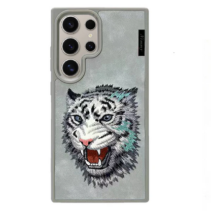 Samsung Galaxy S24 Ultra Original Nimmy Friends 3D Embroidery Leather Case - Tiger