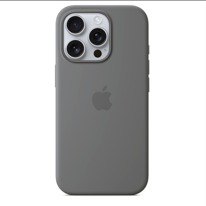 iPhone 16 Pro Silicon Magsafe Case with Camera Control Button & IC Working Animation) - Stone Grey