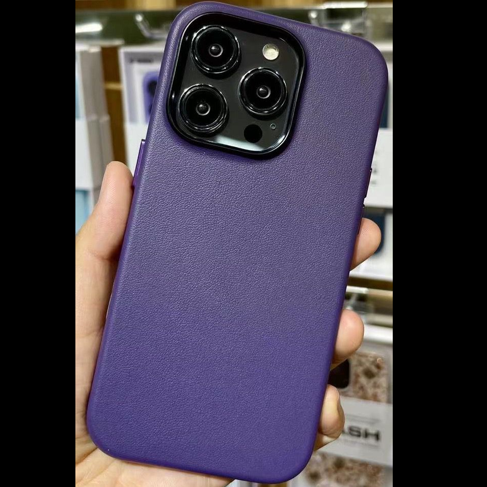 iPhone 14 Pro K-doo Noble Collection Classic Series Genuine Leather Case - Purple