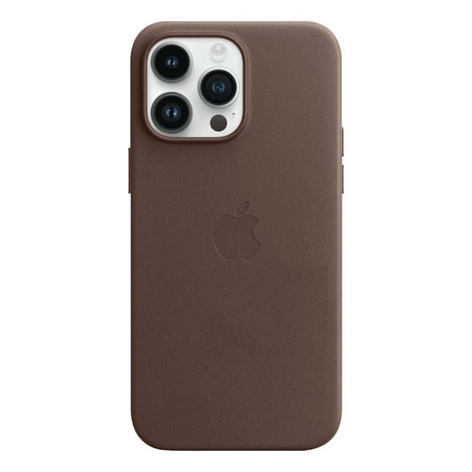 iPhone 14 Pro Leather Case with Camera Protection - Titanium Brown