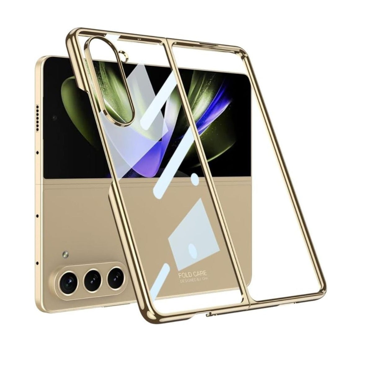 Samsung Galaxy Z Fold 6 Ultra Electroplating Chrome Hard Case Anti-Yellowing Case - Gold