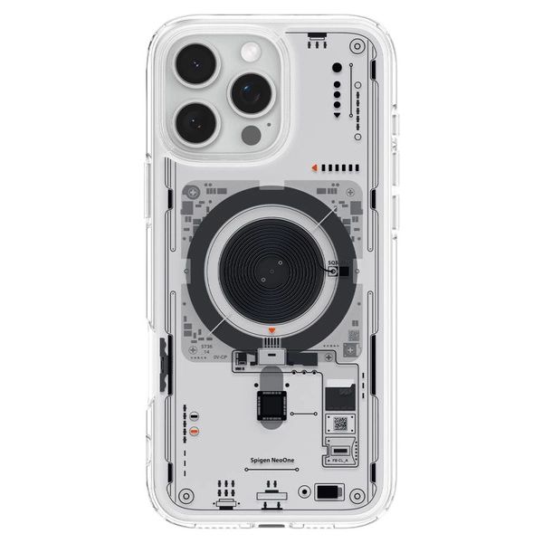 iPhone 15 Pro Max Hybrid Neo One Series, Machinery Design Shockproof Case with Magsafe - Clear