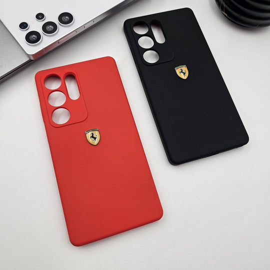 Samsung Galaxy S25 Ultra Silicon Case, Ferrari Silicon Sport Car Series FR Logo 