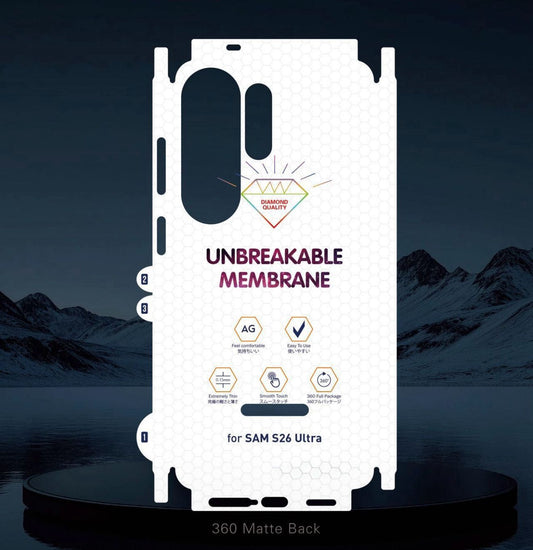 Samsung Galaxy S26 Ultra Back & Side Membrane Screen Guard with 360° Protection