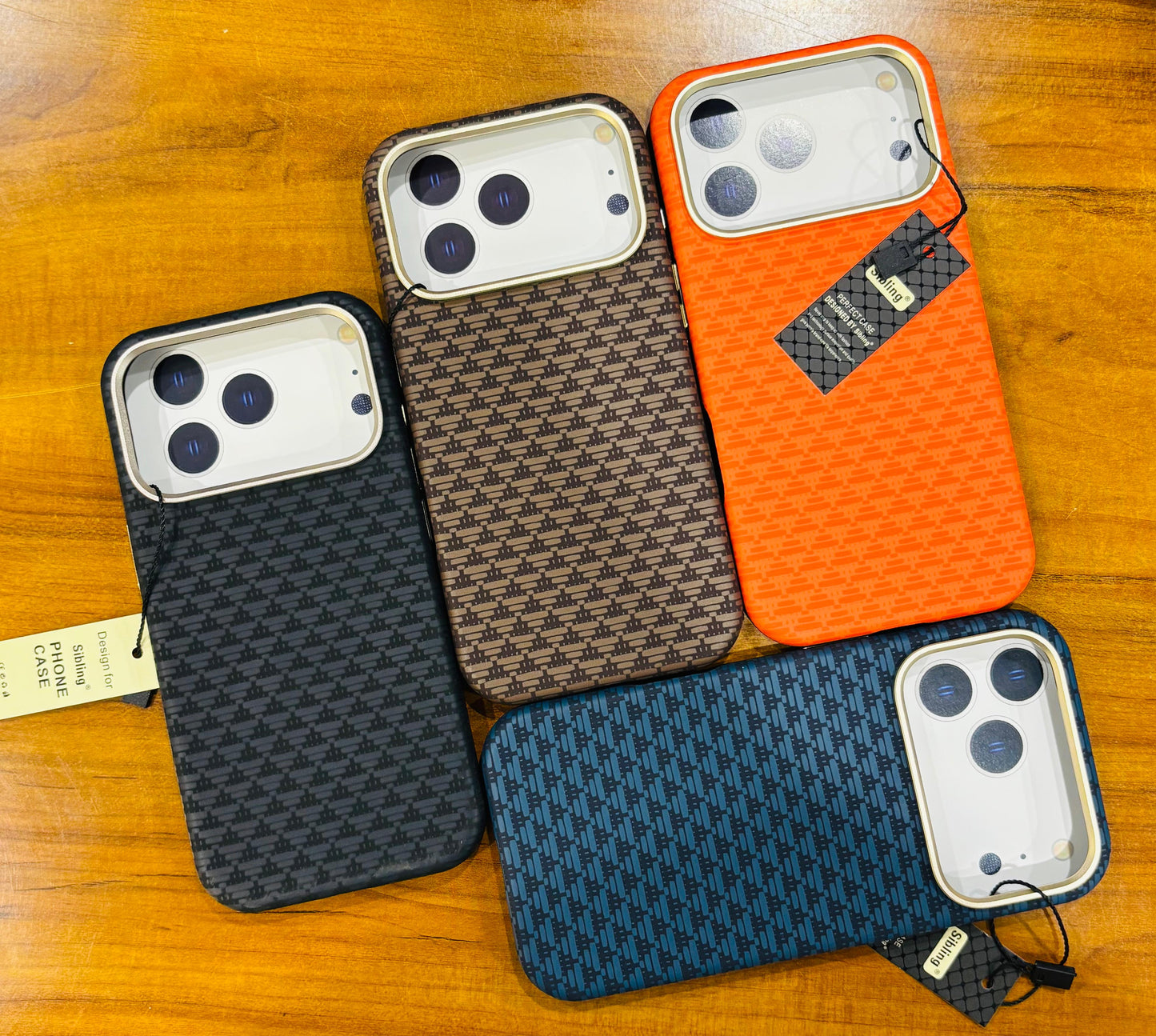 iPhone 17 Pro Max Carbon Cover, SIBLING Series Case with Metal Camera Protection - Orange