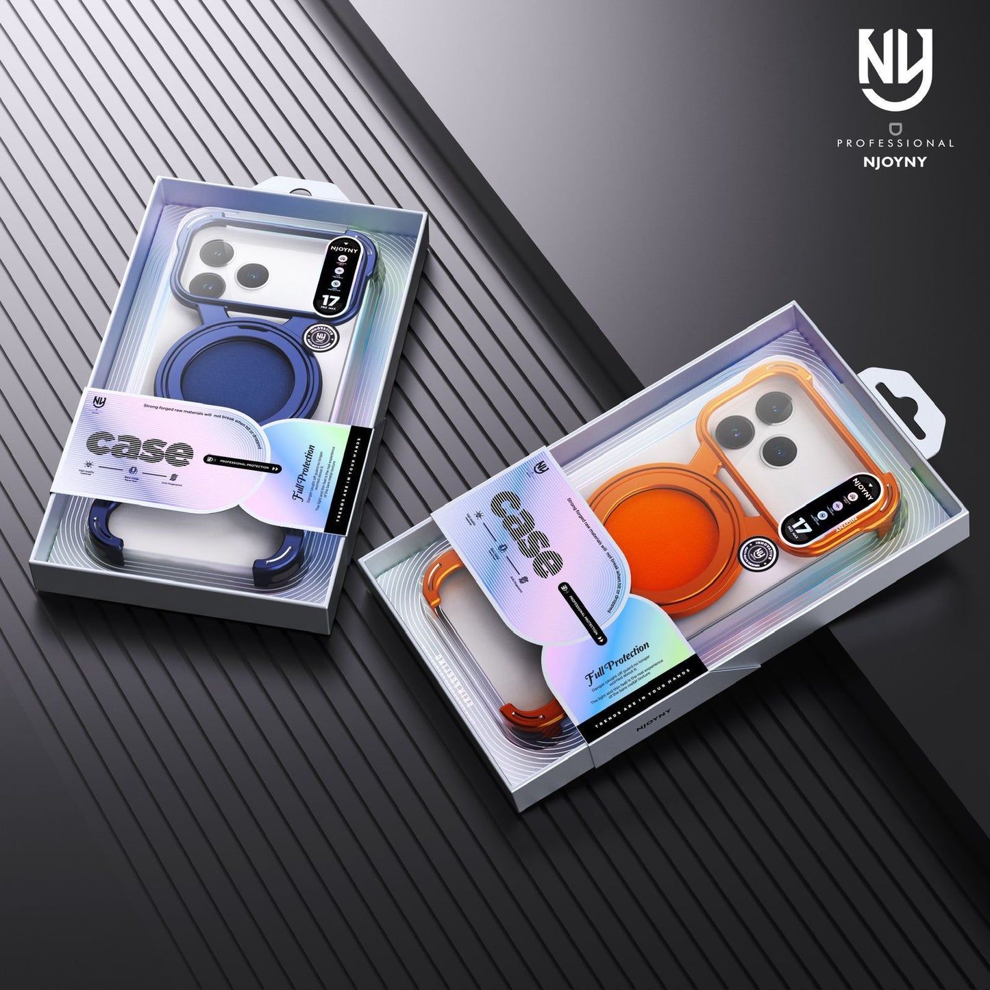 iPhone 17 Pro Max Metal X-Shape Frameless Bumper Case 360° Rotatable Stand with Magsafe - Orange