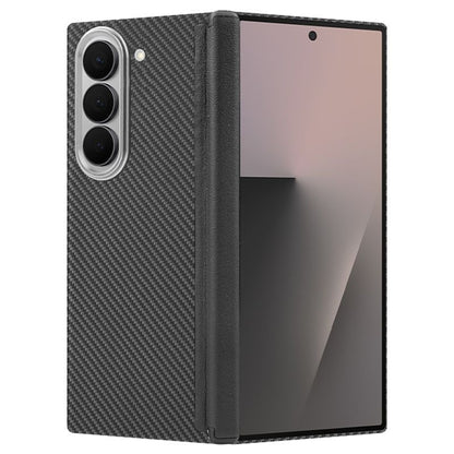 Samsung Galaxy Z Fold6 Slim Carbon Case, 0.6mm Thin Carbon Fiber Case with Magsafe, Hinge Protection & Front Glass - Black
