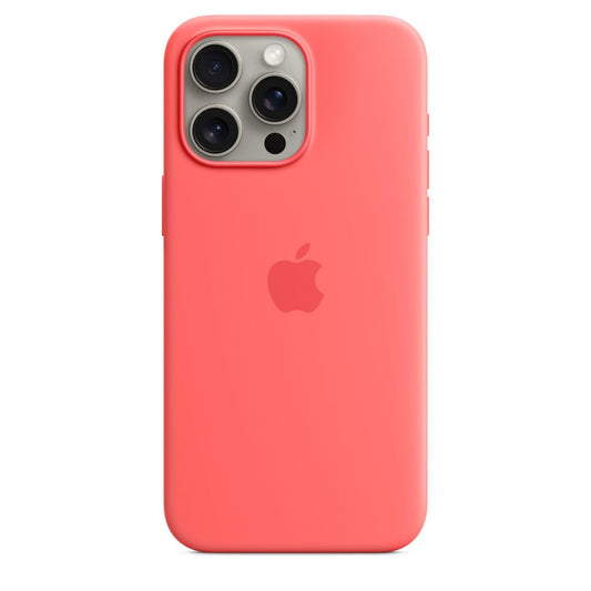 iPhone 15 Pro Original Silicone Case With Magsafe (IC Animation Working) - Guava