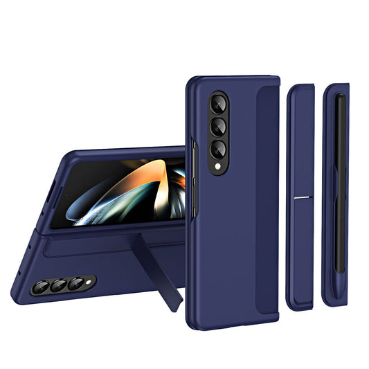 Samsung Galaxy Z Fold 3 Shockproof S Pen Stand Cover-Blue