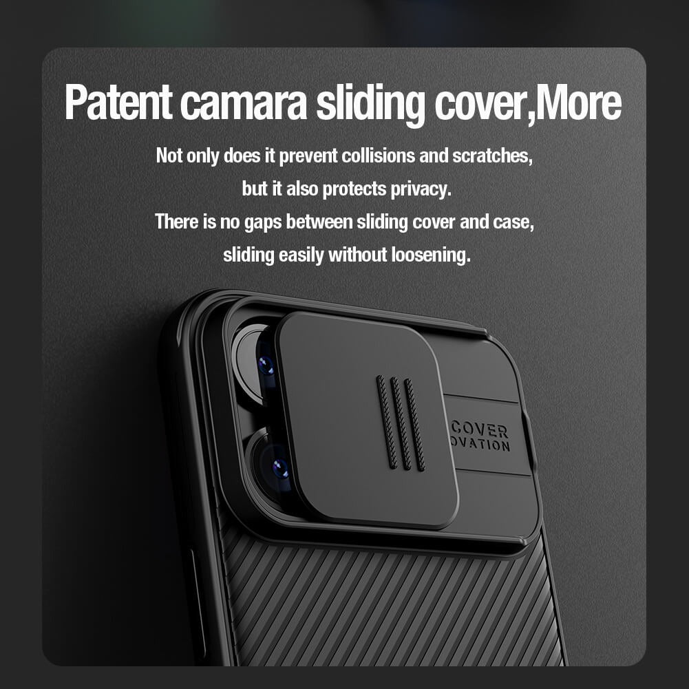 iPhone 15 Pro Original Cam-Shield Camera Slider (Shutter) Double Layered Protection TPU + PC - Titanium Grey