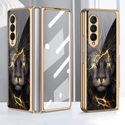 Samsung Galaxy Z Fold 4 Lion Pattern Glass Case