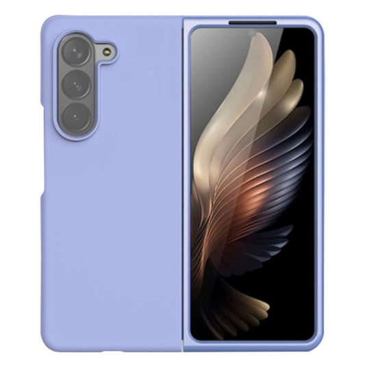 Samsung Galaxy Z Fold 5 Silicon Case Liquid Silicon Inner Fabric with Logo-Light Purple