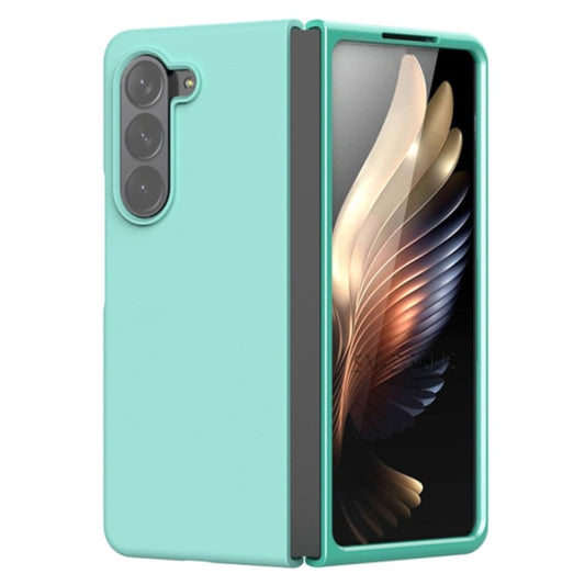 Samsung Galaxy Z Fold 5 Silicon Case Liquid Silicon Inner Fabric with Logo-Light Green