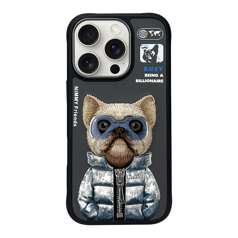 iPhone 16 Pro Max Nimmy 3D Embroidery Winter Jacket Series Case - Dog