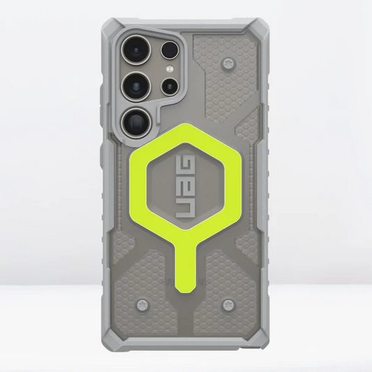 Samsung Galaxy S25 Ultra UAG Case Pathfinder Clear Rugged Featherlight Shockproof Protective Case with Magsafe - Neon Green