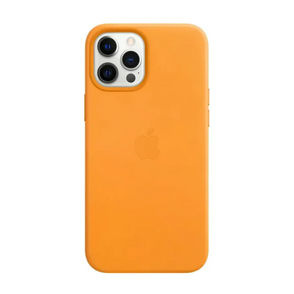 iPhone 14 Pro Leather Case with Camera Protection - Wistaria / California Poppy