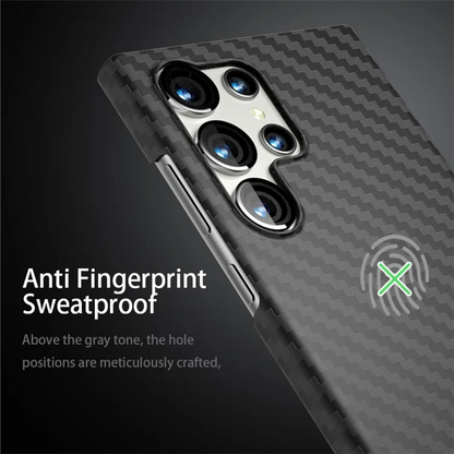 Samsung Galaxy S23 Ultra Carbon Fiber Texture Ant-fingerprint Matte Case