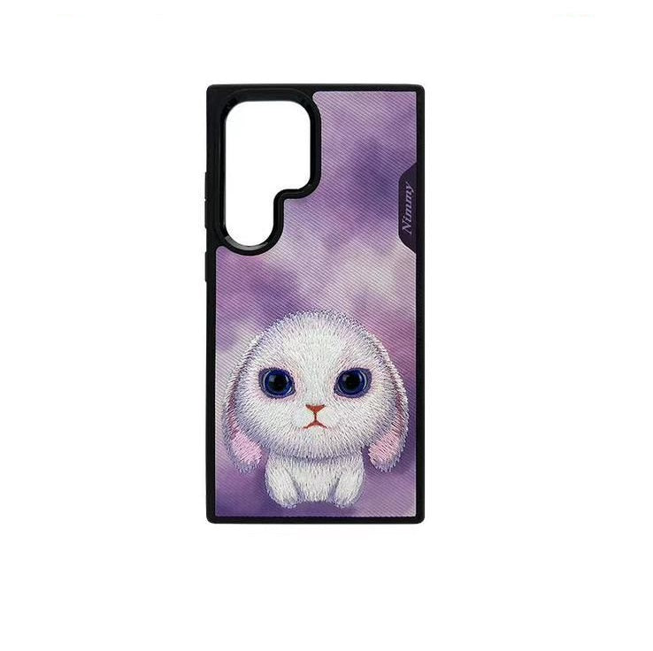 Samsung Galaxy S24 Ultra Original Nimmy Friends 3D Embroidery Leather Case - Rabbit