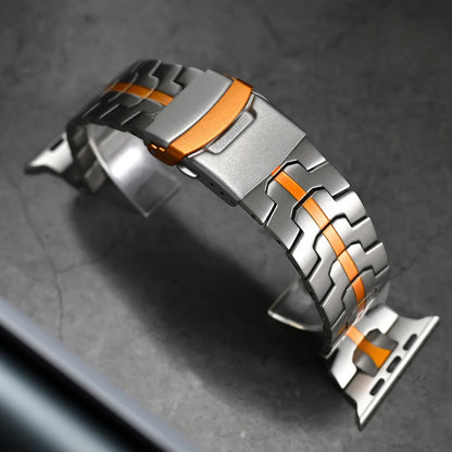 iWatch Metal Strap Link Chain Strap Titanium Dual Color for iWatch (42-44-45-49 MM)
