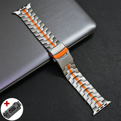 iWatch Metal Strap Link Chain Strap Titanium Dual Color for iWatch (42-44-45-49 MM)