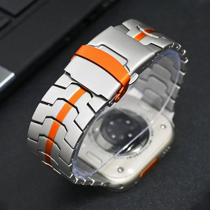 iWatch Metal Strap Link Chain Strap Titanium Dual Color for iWatch (42-44-45-49 MM)