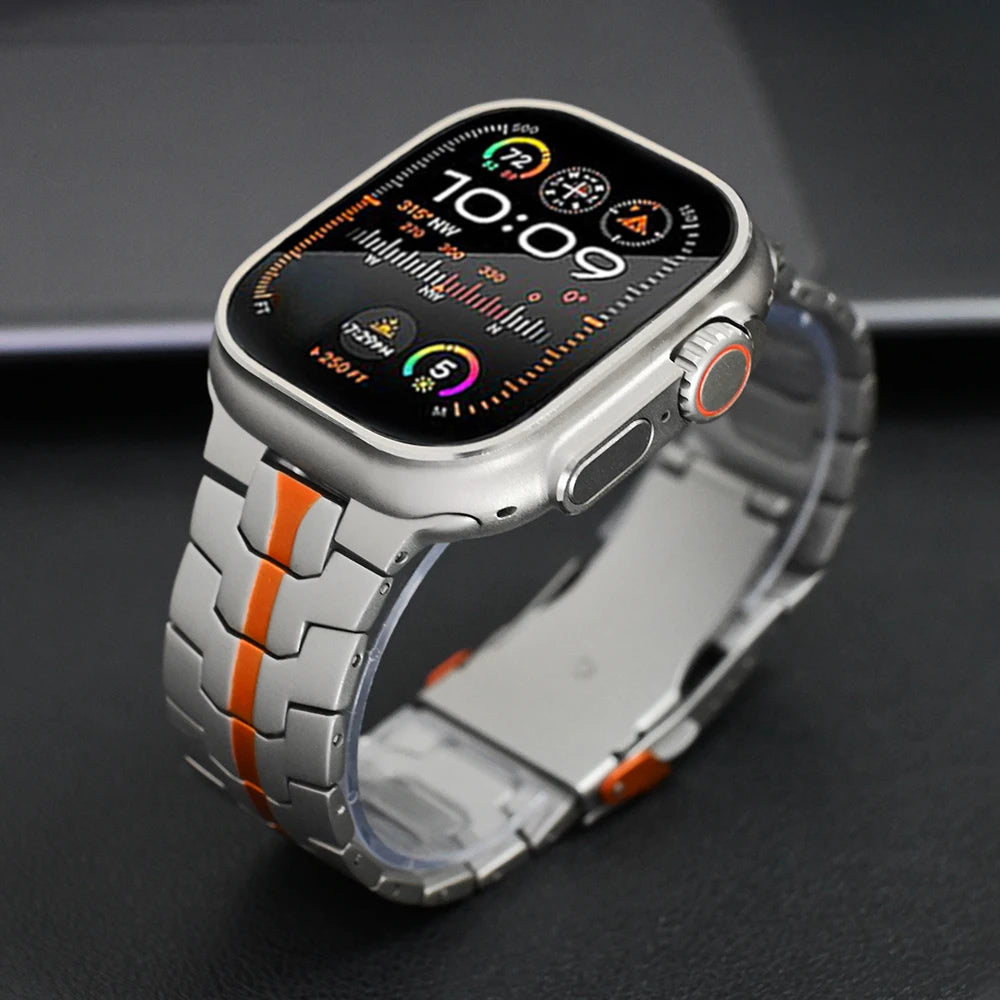 iWatch Metal Strap Link Chain Strap Titanium Dual Color for iWatch (42-44-45-49 MM)
