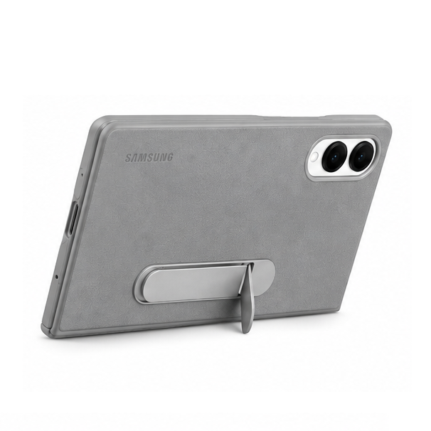 Samsung Z Fold8 Leather Case, Kindsuit Leather Cover with Kickstand - Light Grey