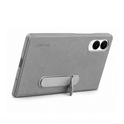 Samsung Z Fold8 Leather Case, Kindsuit Leather Cover with Kickstand - Light Grey