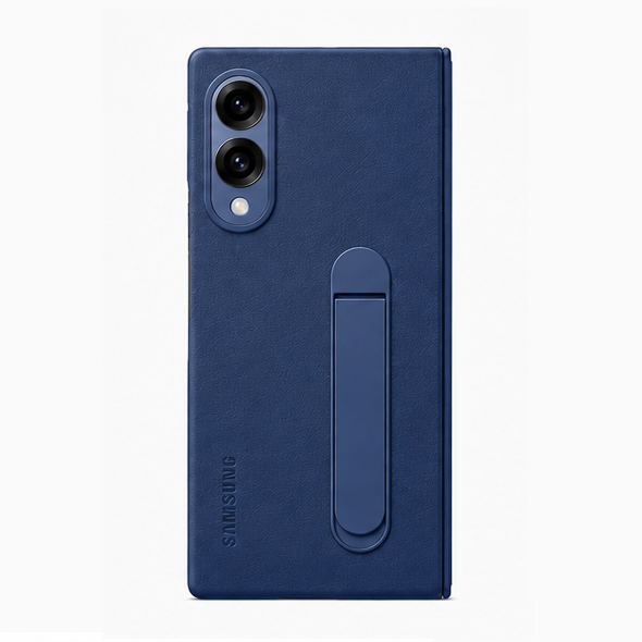 Samsung Z Fold8 Leather Case, Kindsuit Leather Cover with Kickstand - Blue