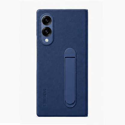 Samsung Z Fold8 Leather Case, Kindsuit Leather Cover with Kickstand - Blue