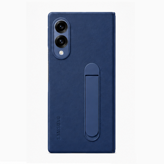 Samsung Z Fold8 Leather Case, Kindsuit Leather Cover with Kickstand - Blue