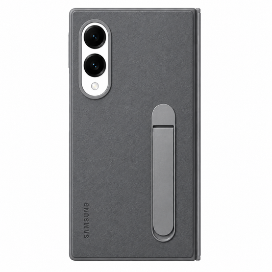 Samsung Z Fold8 Leather Case, Kindsuit Leather Cover with Kickstand - Dark Grey