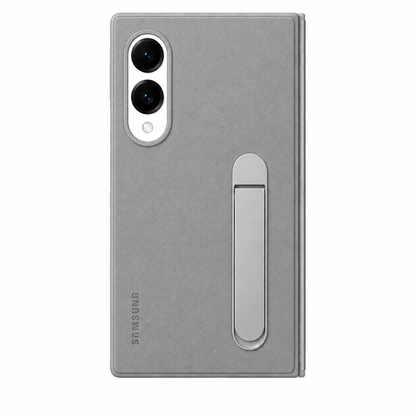 Samsung Z Fold8 Leather Case, Kindsuit Leather Cover with Kickstand - Light Grey