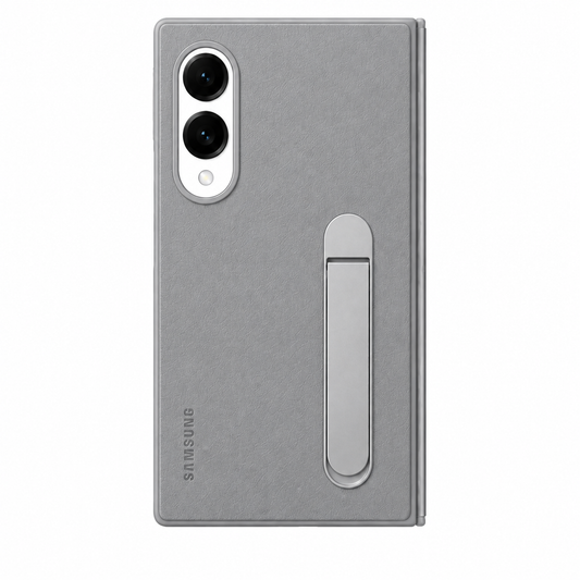 Samsung Z Fold8 Leather Case, Kindsuit Leather Cover with Kickstand - Light Grey