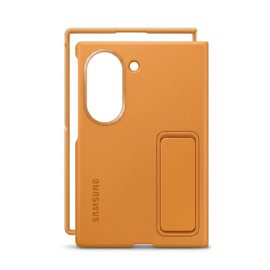 Samsung Z Fold8 Silicon Case Kickstand with Logo - Brown