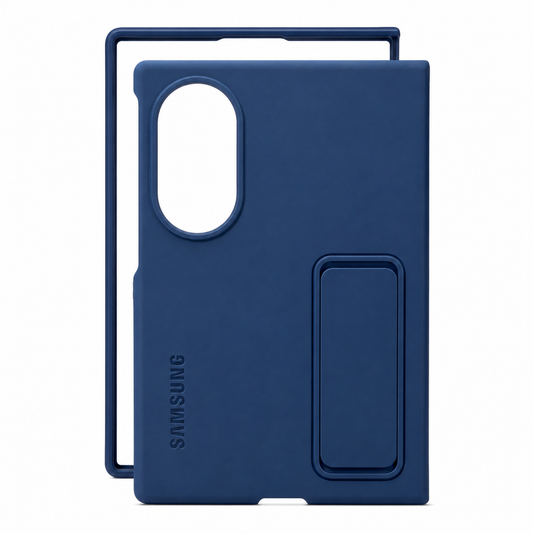 Samsung Z Fold8 Silicon Case Kickstand with Logo - Blue