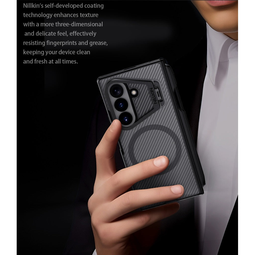 Samsung Z Fold8 Ultra Nillkin Case, CamShield Prop Metal Camera Kickstand with Hinge Protection & Magsafe - Semi Transparent