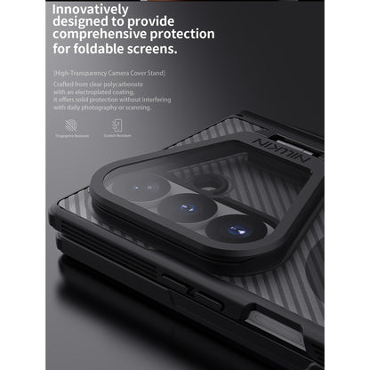 Samsung Z Fold8 Ultra Nillkin Case, CamShield Prop Metal Camera Kickstand with Hinge Protection & Magsafe - Semi Transparent