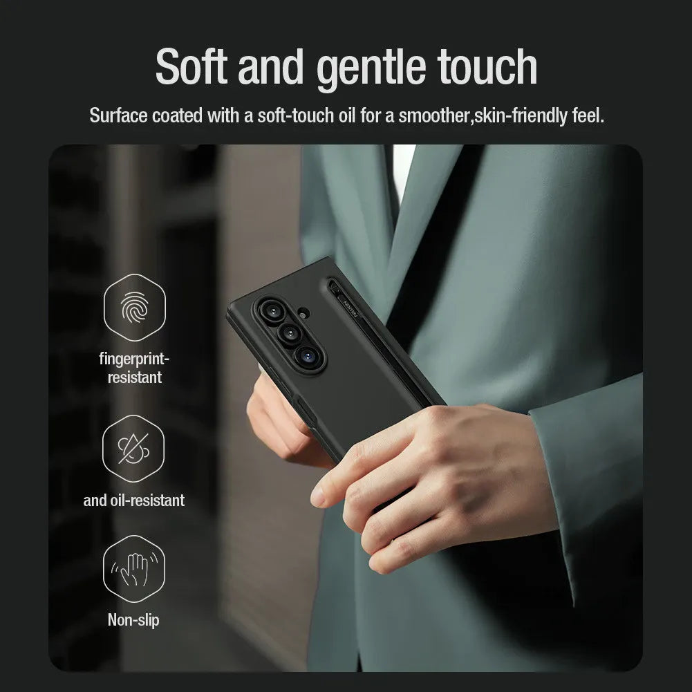 Samsung Z Fold8 Ultra Nillkin Case, Flex Pure Fold Liquid Silicone Cover with Spen - Black