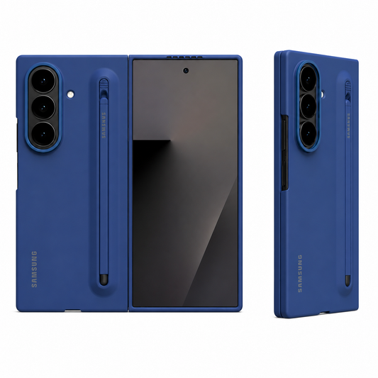 Samsung Z Fold8 Ultra Slim Skin Feel S Pen Case with Stylus and Logo - Blue