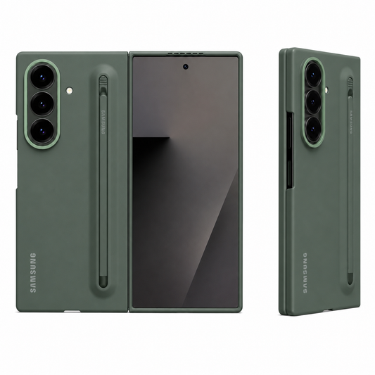 Samsung Z Fold8 Ultra Slim Skin Feel S Pen Case with Stylus and Logo - Green