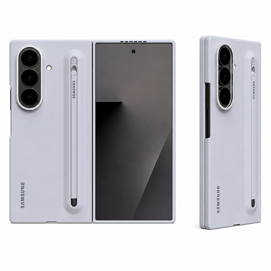 Samsung Z Fold8 Ultra Slim Skin Feel S Pen Case with Stylus and Logo - Light Grey
