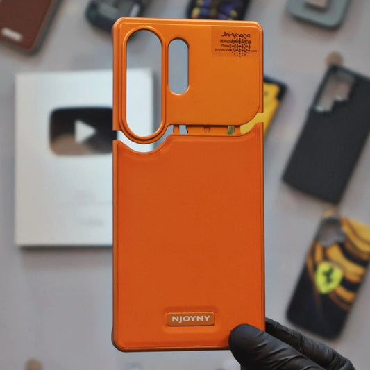 Samsung Galaxy S26 Ultra Metal Bumper Cover, Aero Flex Aluminum Frameless with Magsafe Case - Orange